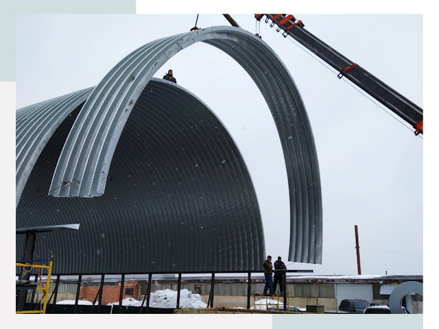 Полукруглые ангары в Новошахтинске